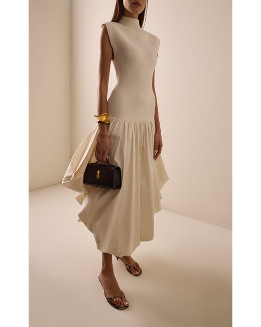 Aje. White Venetia Knit Midi Dress