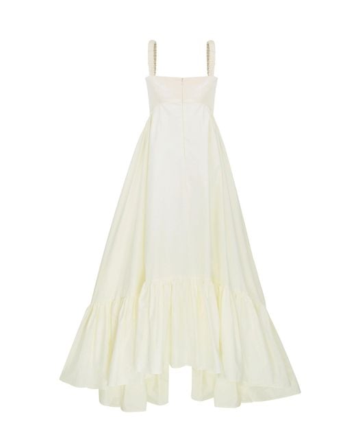 Anna October White Snowdrop Asymmetric Cotton-blend Maxi Dress