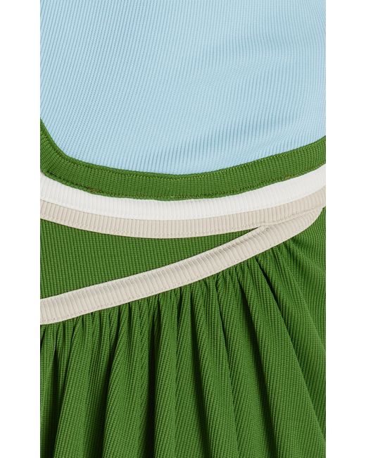 Christopher Esber Green Asymmetric Cutout Jersey Maxi Dress