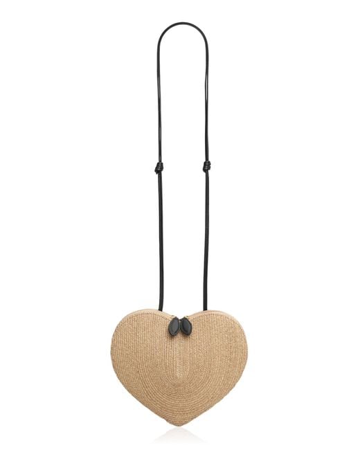Alaïa Natural Le Coeur Straw Shoulder Bag