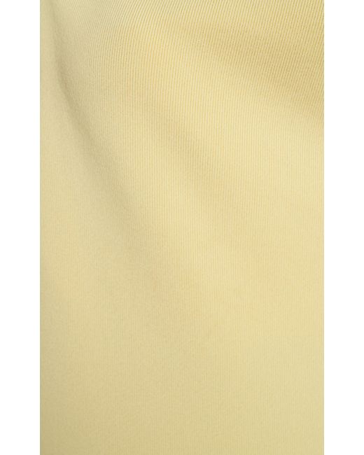Bottega Veneta White Chain-detailed Ribbed-knit Midi Halter Dress