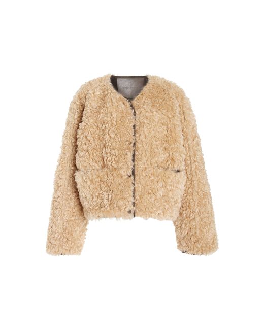 Stand Studio Natural Charmaine Reversible Faux Shearling Jacket