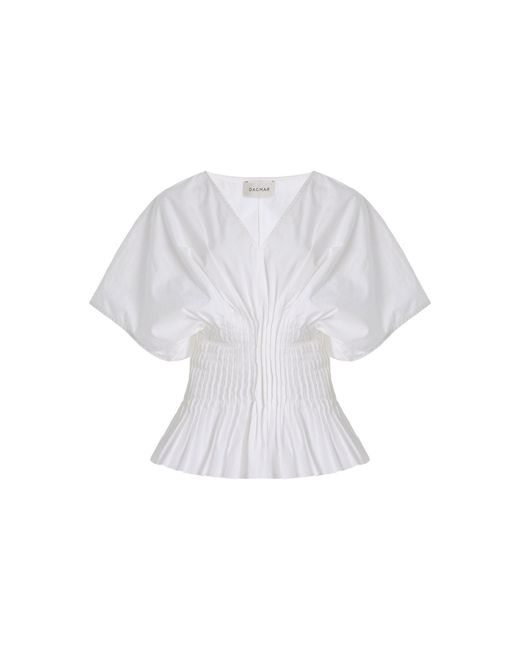 House of Dagmar White Cotton Poplin Top