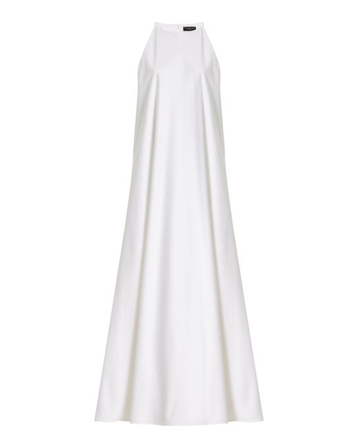 Moré Noir White Dianne Cotton Poplin Trapeze Maxi Dress