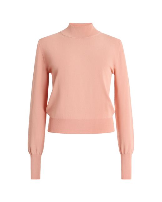 Sanderlak Pink Knit Mockneck Sweater