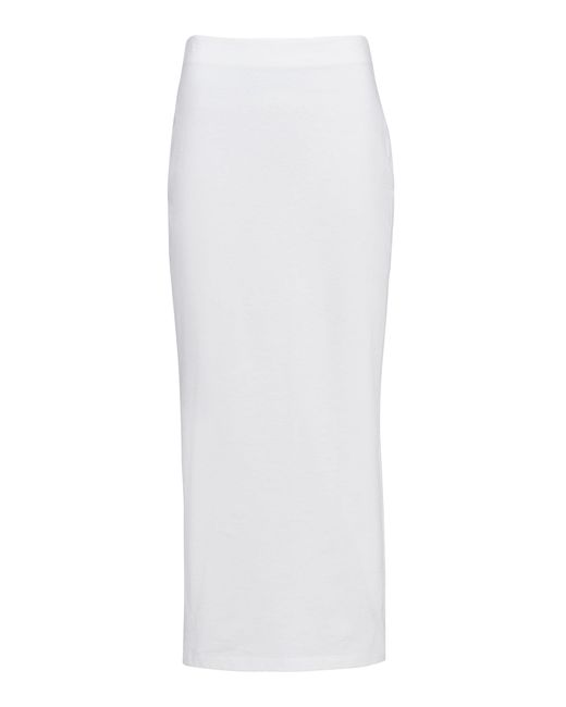 Prada White Jersey Midi Skirt