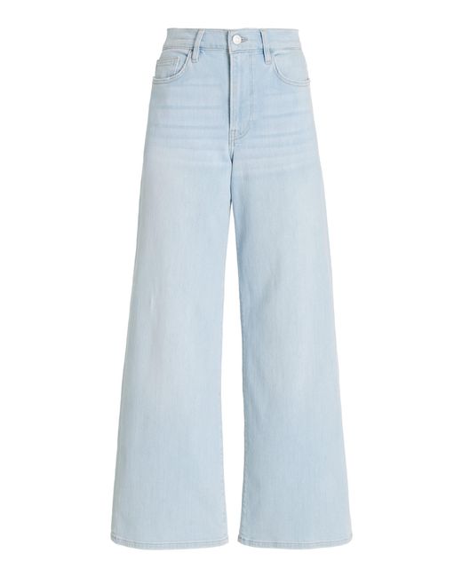 FRAME Blue The Slim Palazzo Stretch High-rise Wide-leg Jeans
