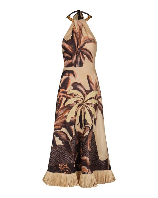 Johanna Ortiz Natural Islands Of Memory Printed Linen-Blend Maxi Dress