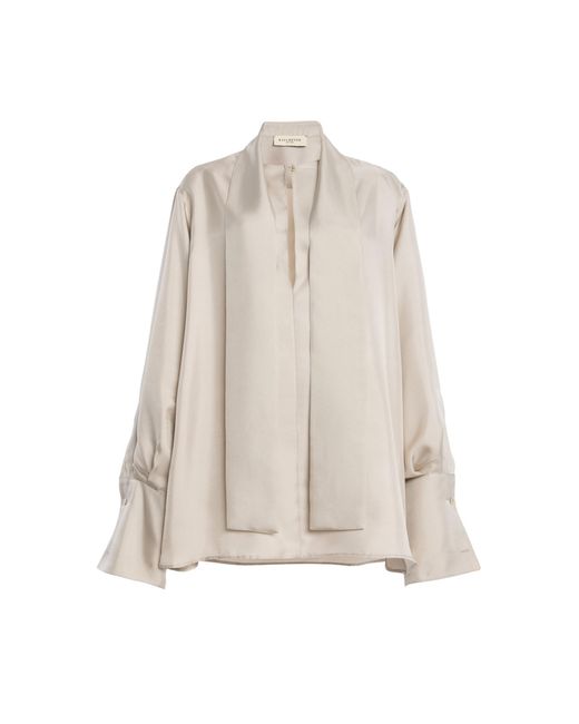 Kallmeyer White Merryn Keyhole Silk Top
