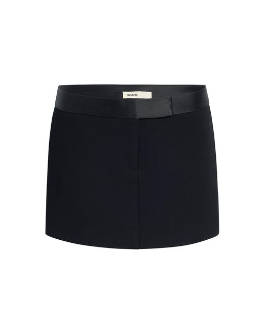 Khaite Blue Dime Double-Faced Crepe Mini Skirt