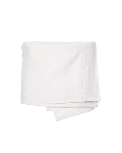 Prada White Asymmetric Wrap-effect Cotton-blend Mini Skirt