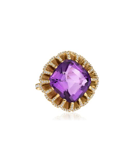 Mindi Mond New York Pink Floating Amethyst And Diamond Ring