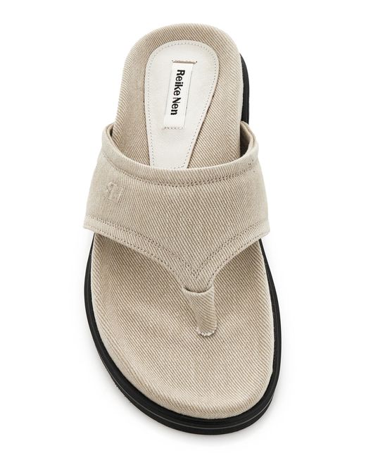 Reike Nen White Exclusive Padded-denim Sandals