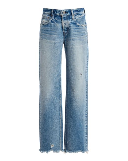 Moussy Blue Mattapan Rigid Low-Rise Straight-Leg Jeans