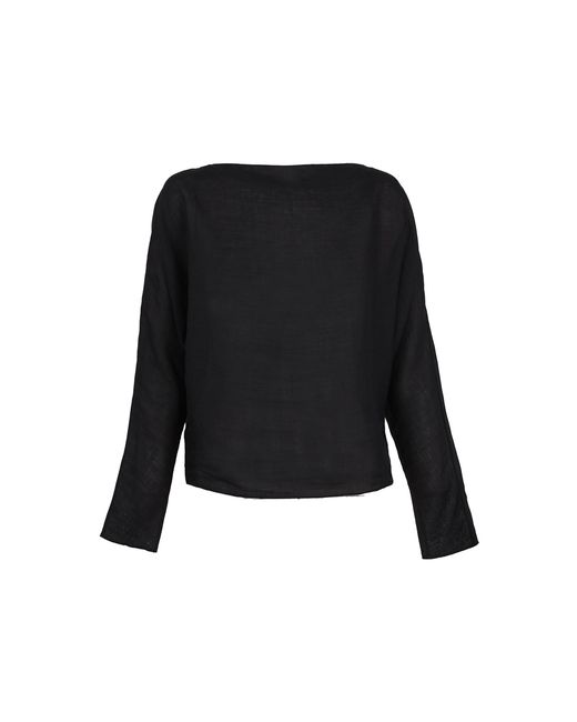 Cortana Black Poona Ramie Top