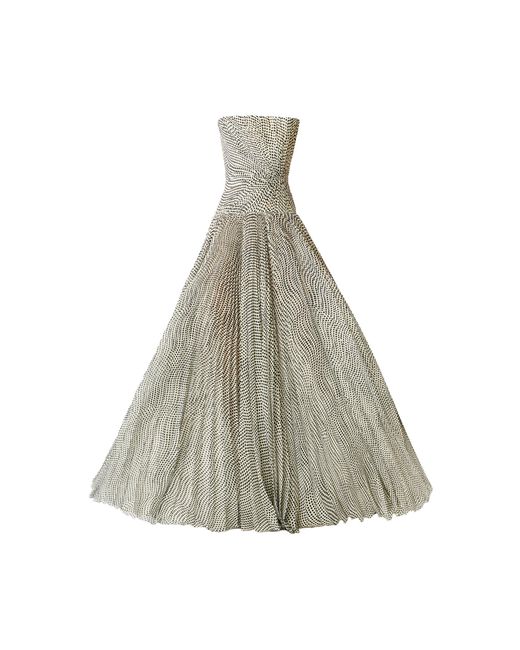Juozas Statkevicius White Corset Chiffon Maxi Dress