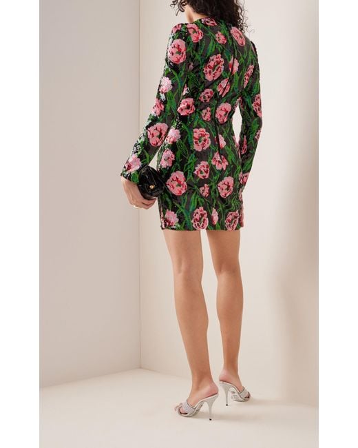 dolce and gabbana floral sequin dress Dolce & Gabbana Multicolor Floral Sequined Shift Mini Dress