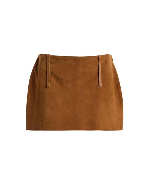All Three Brown Tirza Suede Mini Skirt