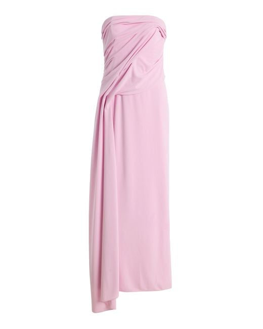 Significant Other Pink Exclusive Genesis Strapless Draped Crepe Maxi Dress