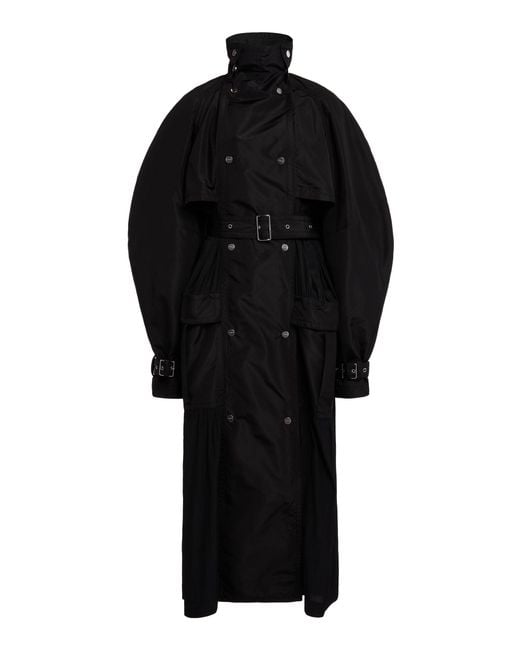Lanvin Black Silk-Blend Trench Coat