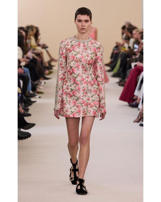 Giambattista Valli Pink Embellished Taffeta Mini Dress