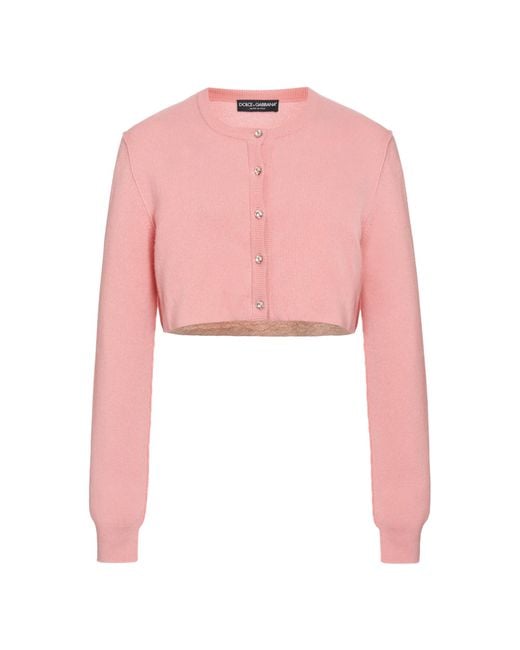 Dolce & Gabbana Pink Cinched Cashmere Cardigan