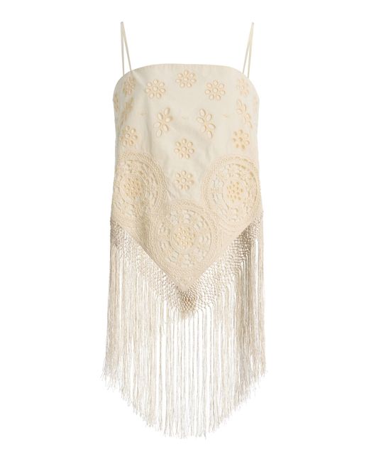 Sea Natural Rafina Fringed Eyelet Cotton Top