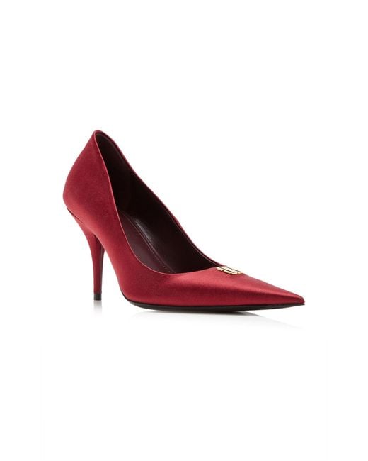 Balenciaga Red Avenue Bb Satin Pumps