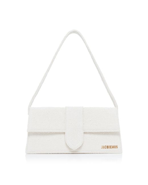 Jacquemus White Le Bambino Long Cotton-boucle Shoulder Bag