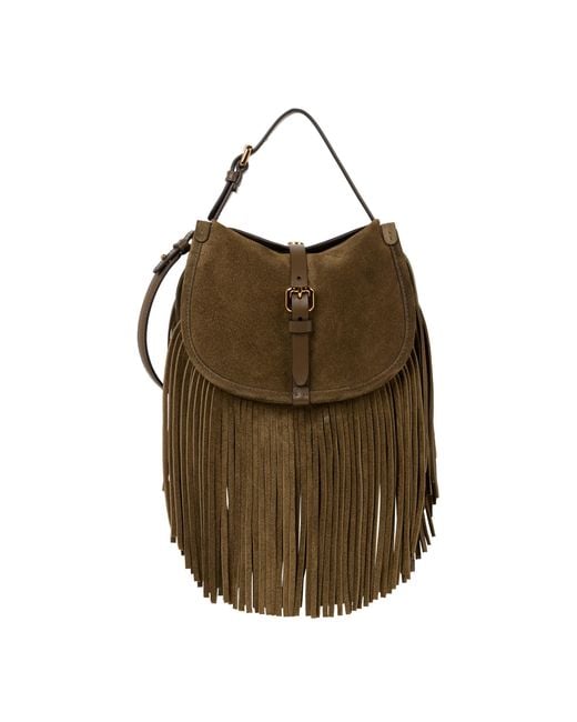 Etro Green Small Pony Suede Crossbody Bag