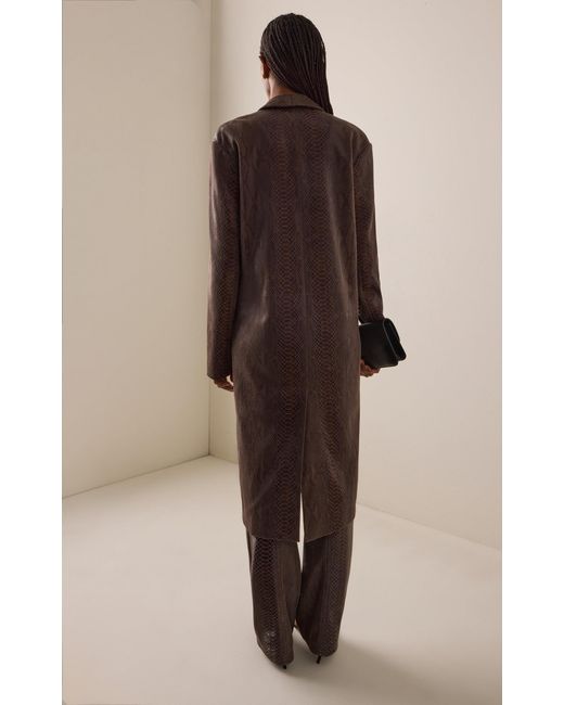 Paris Georgia Brown Classic Python-embossed Leather Jacket