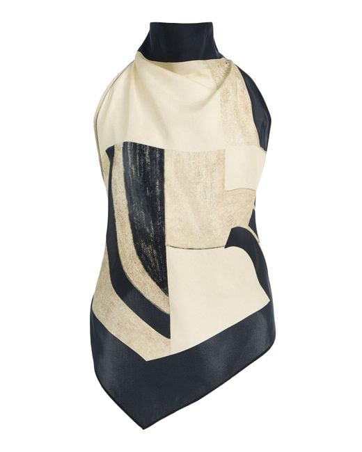 Sir Blue Sona Silk Halter Tie Top