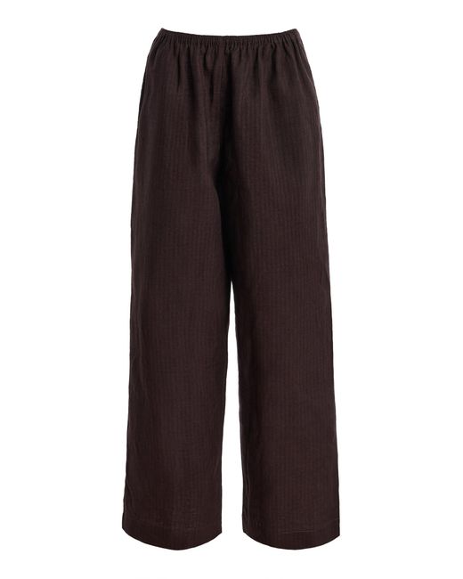 Deiji Studios Brown Ease Striped Linen Trousers