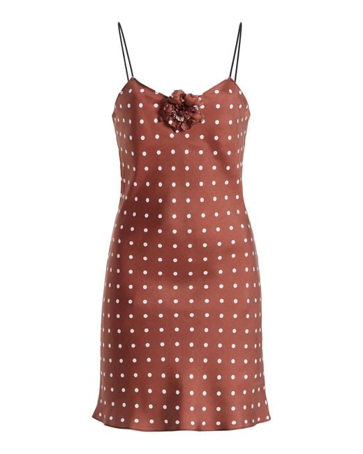 Rodarte Red Exclusive Polka Dot Silk Mini Dress