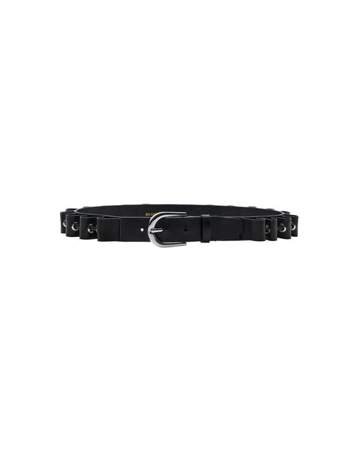 Brandon Maxwell Black The Steele Eyelet Ruffled Belt