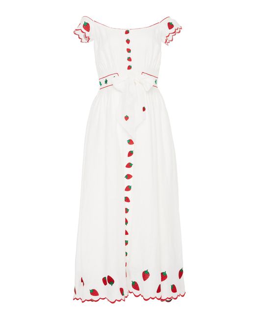 Gül Hürgel White Strawberry Embroidered Dress