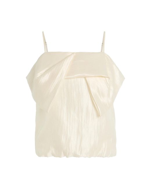 THE GARMENT White Porcha Draped Taffeta Top