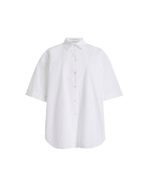 Another Tomorrow White Poplin Cotton Shirt