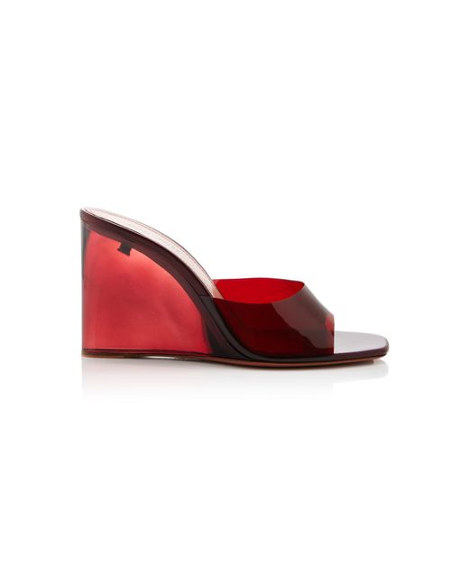 AMINA MUADDI Red Lupita Pvc Wedge Sandals
