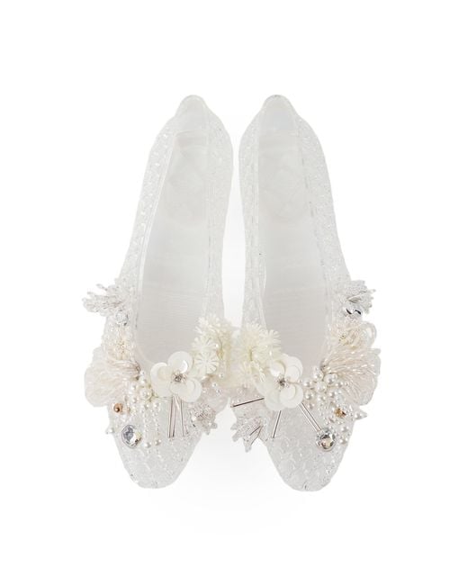 HEAVENLY JELLY White Glam Embellished Jelly Shoes
