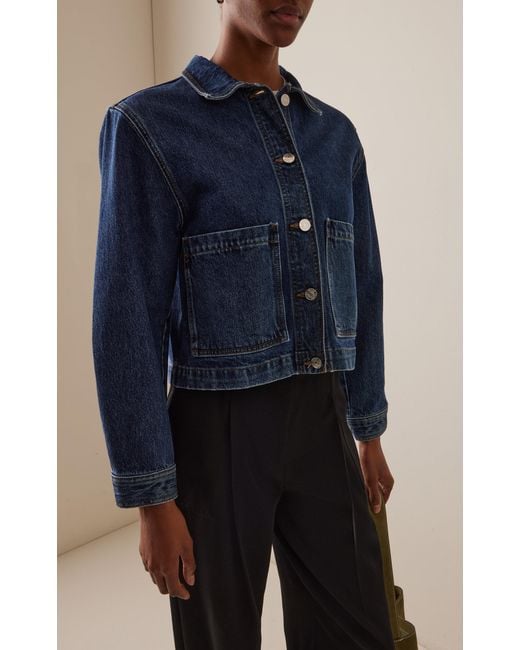 FRAME Blue The Patch Pocket Denim Jacket