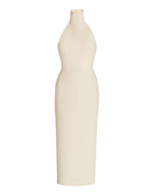 Alex Perry White Mannor Stretch-crepe Midi Dress