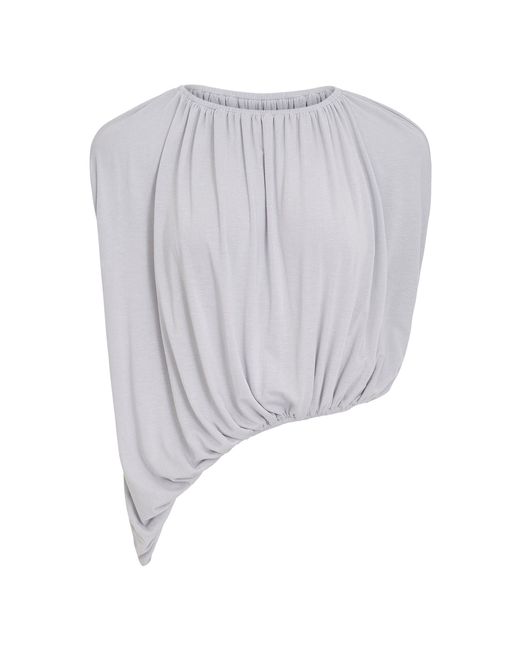 Source Unknown White Rennie Gathered Jersey Top