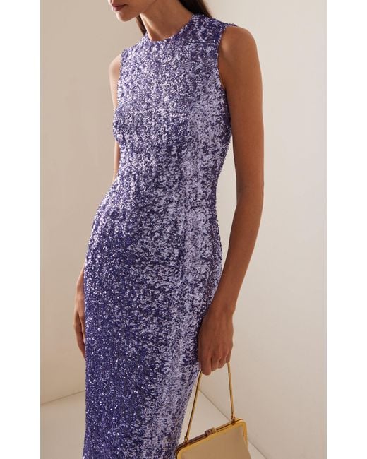 Michael Kors Purple Sequined Midi Dress