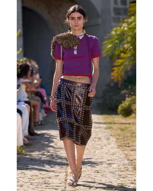 ALÉMAIS Purple Josefina Wool Polo Top