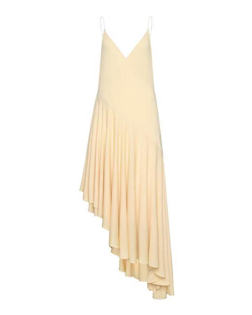 Alaïa White Asymmetric Cotton Midi Slip Dress