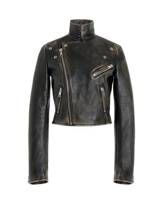 Prada Black Leather Biker Jacket