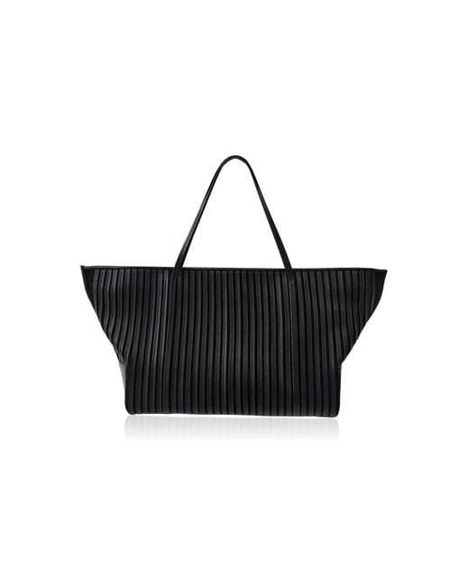 St. Agni Black Large Linea Stitch Bateau Tote