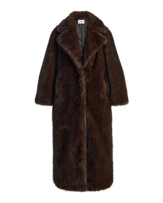 Apparis Brown Gabrielle Sable Faux Fur Maxi Coat