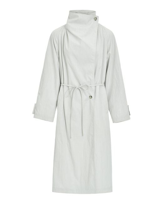 Source Unknown White Cicero Funnel Neck Coat